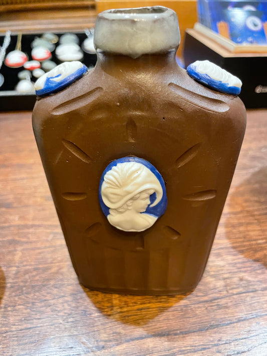 Coffee Brown Porcelain Cameo Bottle