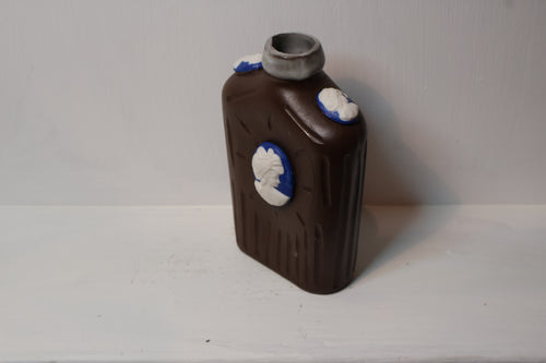 Coffee Brown Porcelain Cameo Bottle