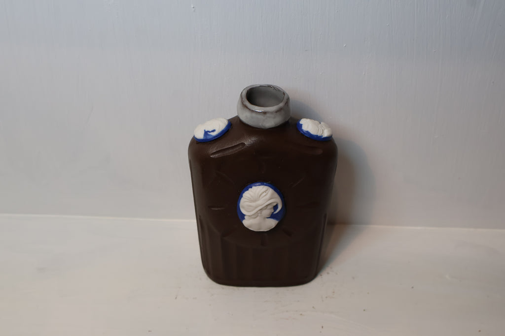 Coffee Brown Porcelain Cameo Bottle
